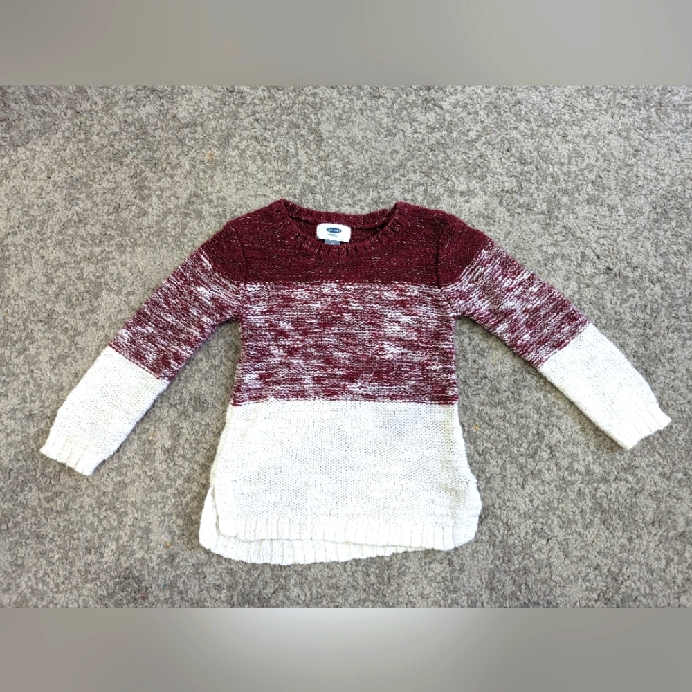 Old Navy knitted tri colour shirt. 4T. EUC.